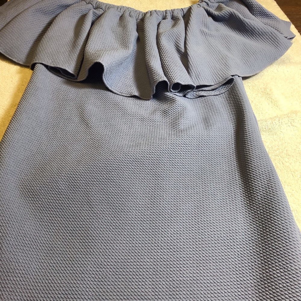 LuLaRoe waffle texture blue Cici dress XS ⭐️HP⭐️ - Picture 7 of 8